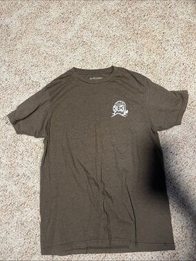Volcom Olive Short Sleeve Tee with Small White Chest Graphic